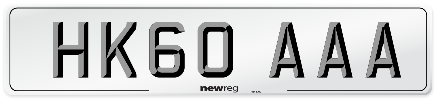 HK60 AAA Number Plate from New Reg